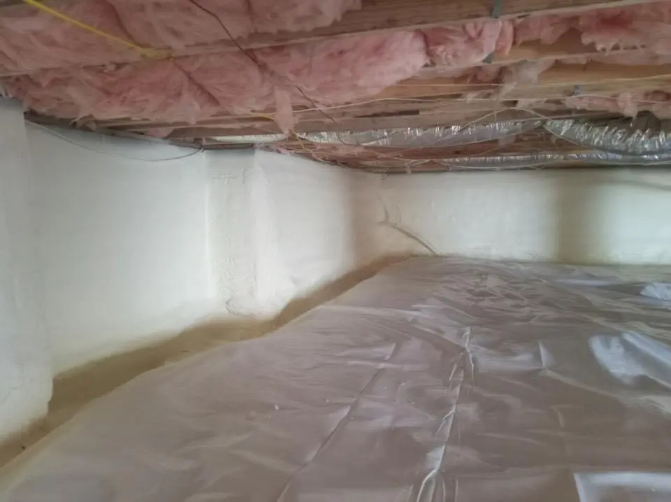 Crawl space encapsulation with closed-cell spray foam for Storm Damage Roof Repair in Simi Valley